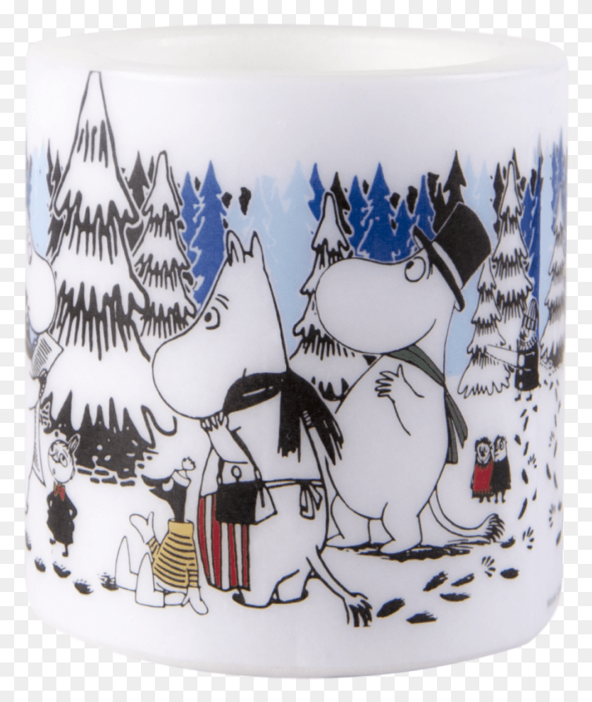 892x1071 Moomin Candle 8 Cm Winter Forest Mumin Emaljmugg, Porcelain, Pottery HD PNG Download