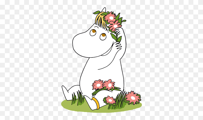 334x437 Moomin White Cartoon Cute 90rainy Moomin Snorkmaiden, Plant, Graphics HD PNG Download