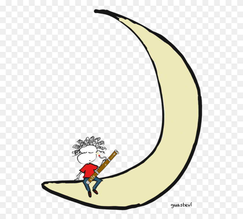 560x698 Moon And Bassoon Cartoon, Leisure Activities, Musical Instrument, Bagpipe HD PNG Download