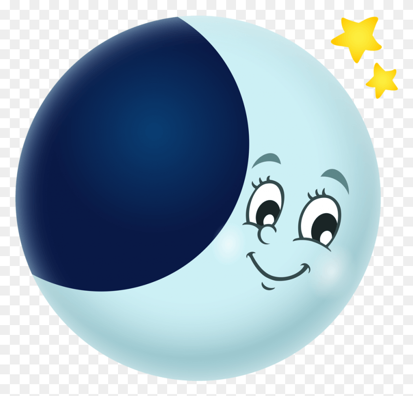957x914 Moon And Stars Theme Collection Moon Smiley, Symbol, Balloon, Ball HD PNG Download