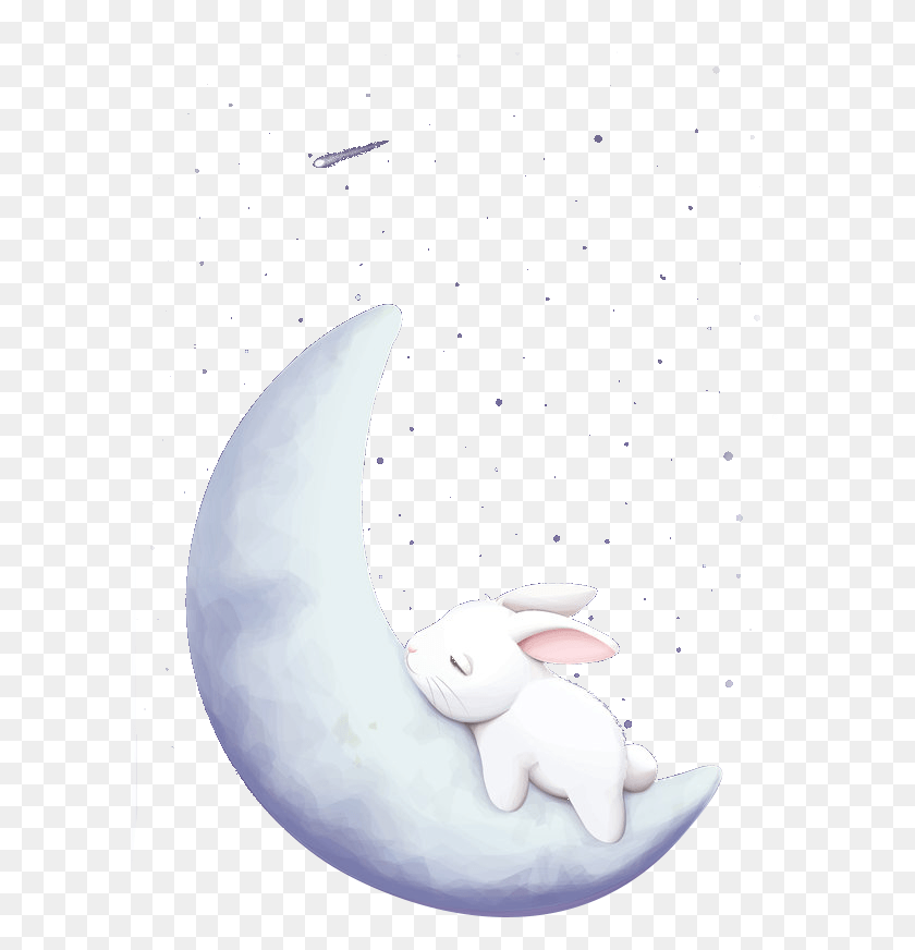 601x812 Moon Clipart Sleeping Bunny, Outdoors, Nature, Astronomy HD PNG Download