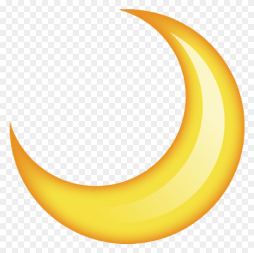 983x981 Moon Emoji Clipart Moon Emoji, Banana, Fruit, Plant HD PNG Download