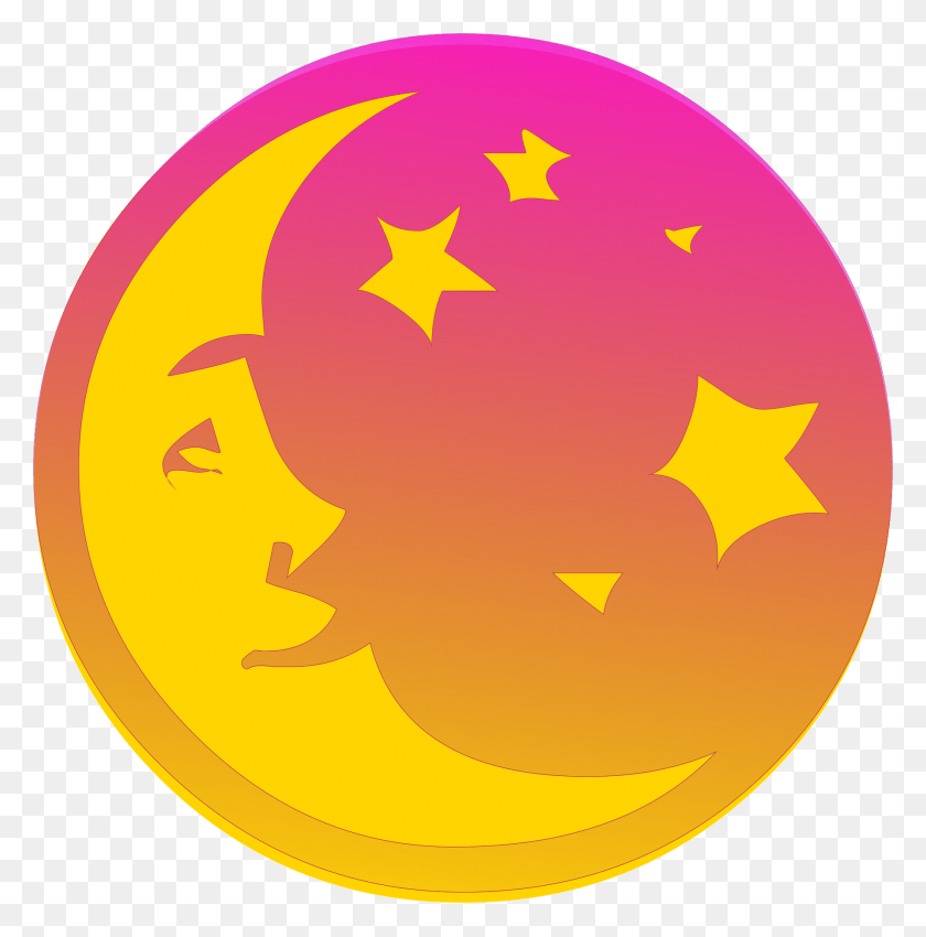1788x1811 Лицо Луны И Звезды, Символ, Символ Звезды, Астрономия Hd Png Скачать