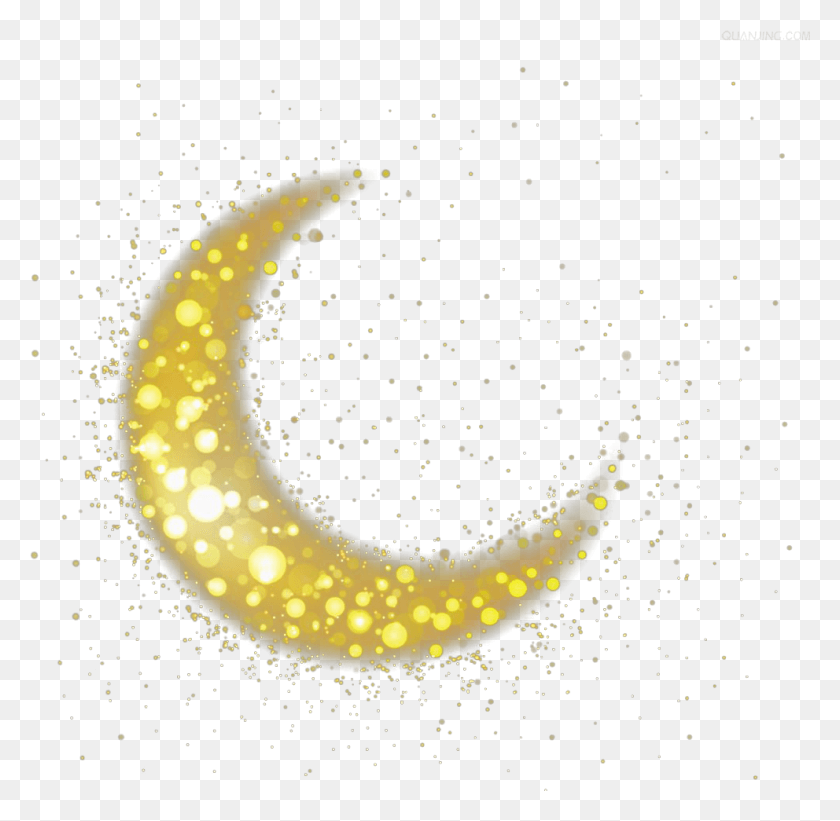 992x969 Moon Moonlight Glitter Sparkle Shimmer Celestial Gold Half Moon, Outer Space, Night, Astronomy HD PNG Download