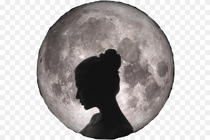 555x559 Moon Tumblr Gorgeous Night Stickerart Super Moon, Woman, Person, Outdoors, Nature Sticker PNG