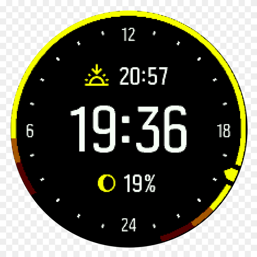 872x872 Moonphase Watchface Trainer Circle, Gauge, Clock, Tachometer HD PNG Download