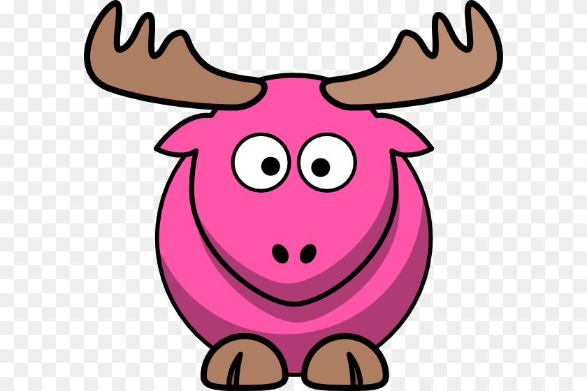 Moose Clipart Pink, Animal, Mammal, Pig Transparent PNG