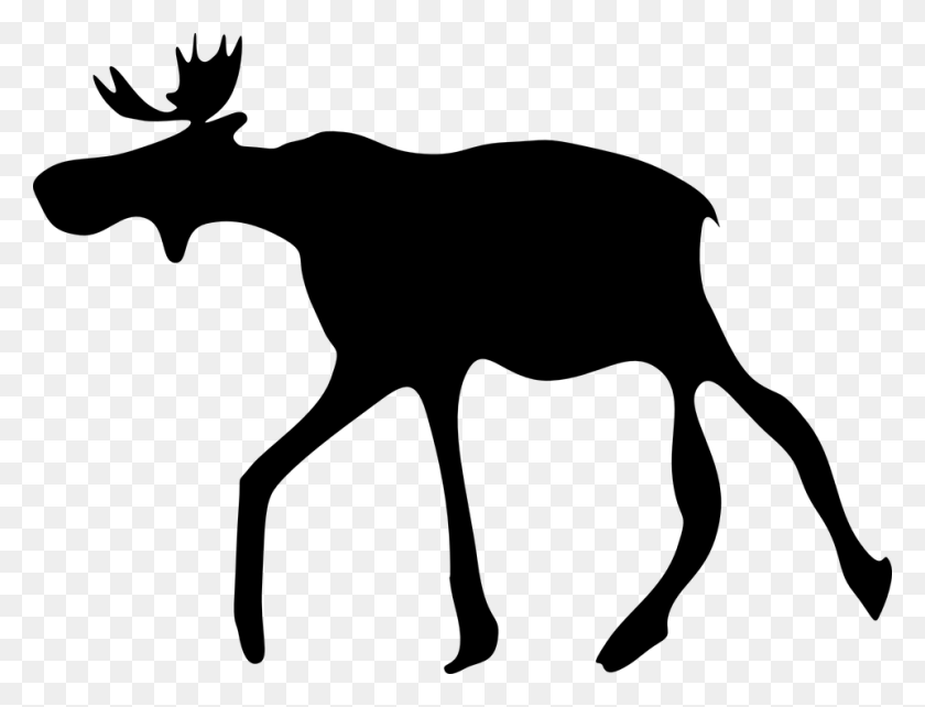960x717 Moose Family Silhouette Elk Clip Art, Gray, World Of Warcraft HD PNG Download