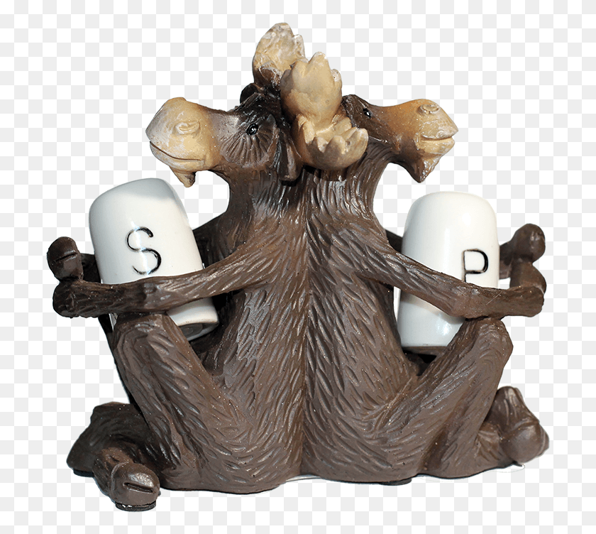 711x692 Moose Salt Amp Pepper Shakers Figurine, Wood, Pottery, Toy HD PNG Download