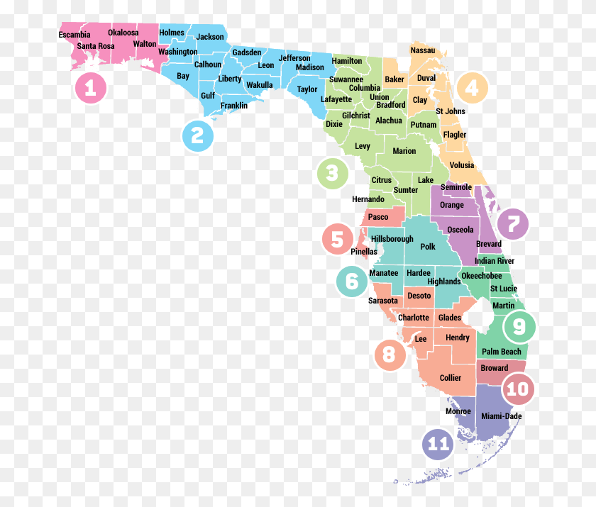 676x655 Las Regiones De Medicaid De Florida Png / Mapa Hd Png