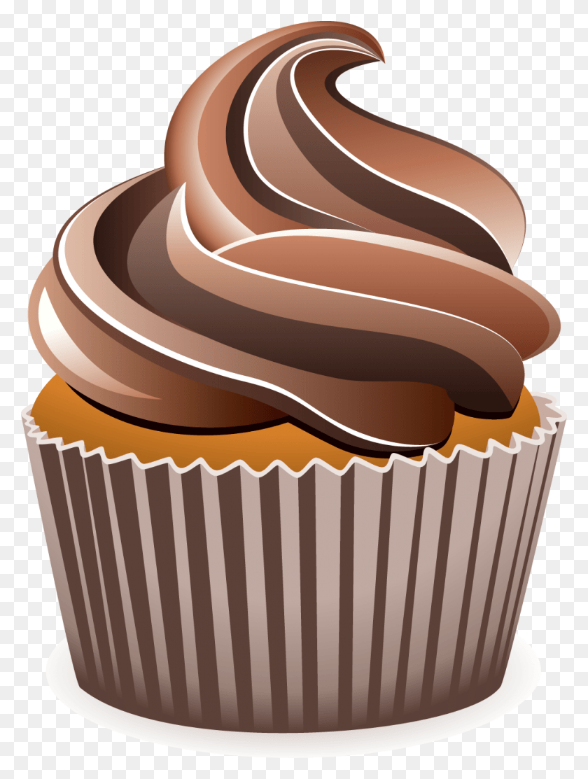 977x1319 More Like Chocolate Cupcake By Maddielovesselly Chocolate Cupcake Clipart, Cream, Cake, Dessert HD PNG Download