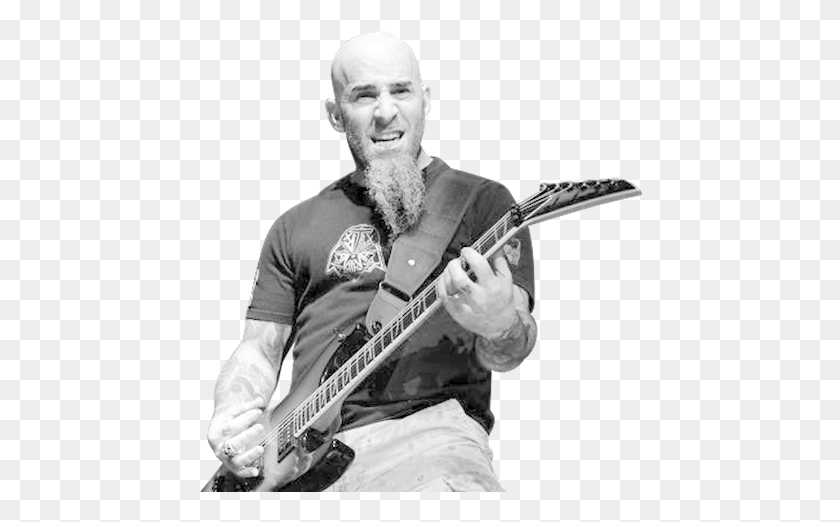 444x462 More Or Less The Opposite Of The Hulihee This Style Scott Ian, Person, Human, Guitarist HD PNG Download
