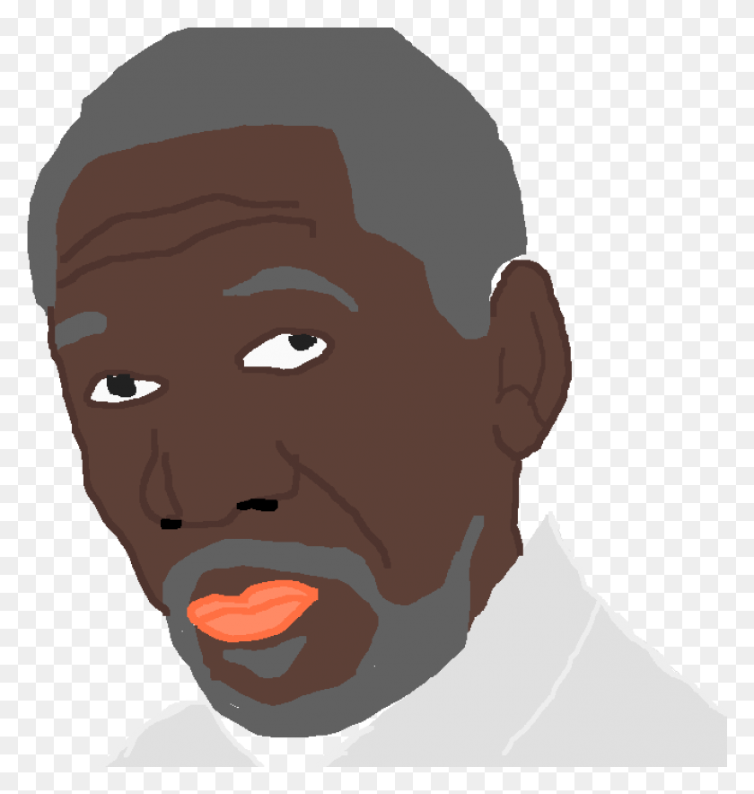 1325x1401 Morgan Freeman Illustration, Face, Person, Human HD PNG Download