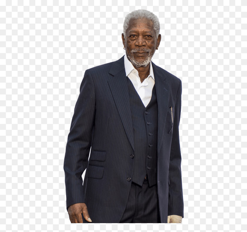 412x726 Morgan Freeman In A Suit, Overcoat, Coat, Clothing HD PNG Download