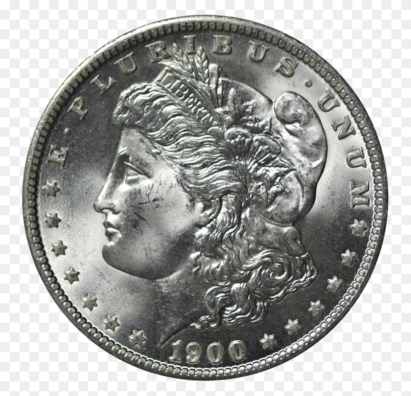 750x750 Morgan Silver Dollar Ms 66 O Silver, Nickel, Moneda, Dinero Hd Png