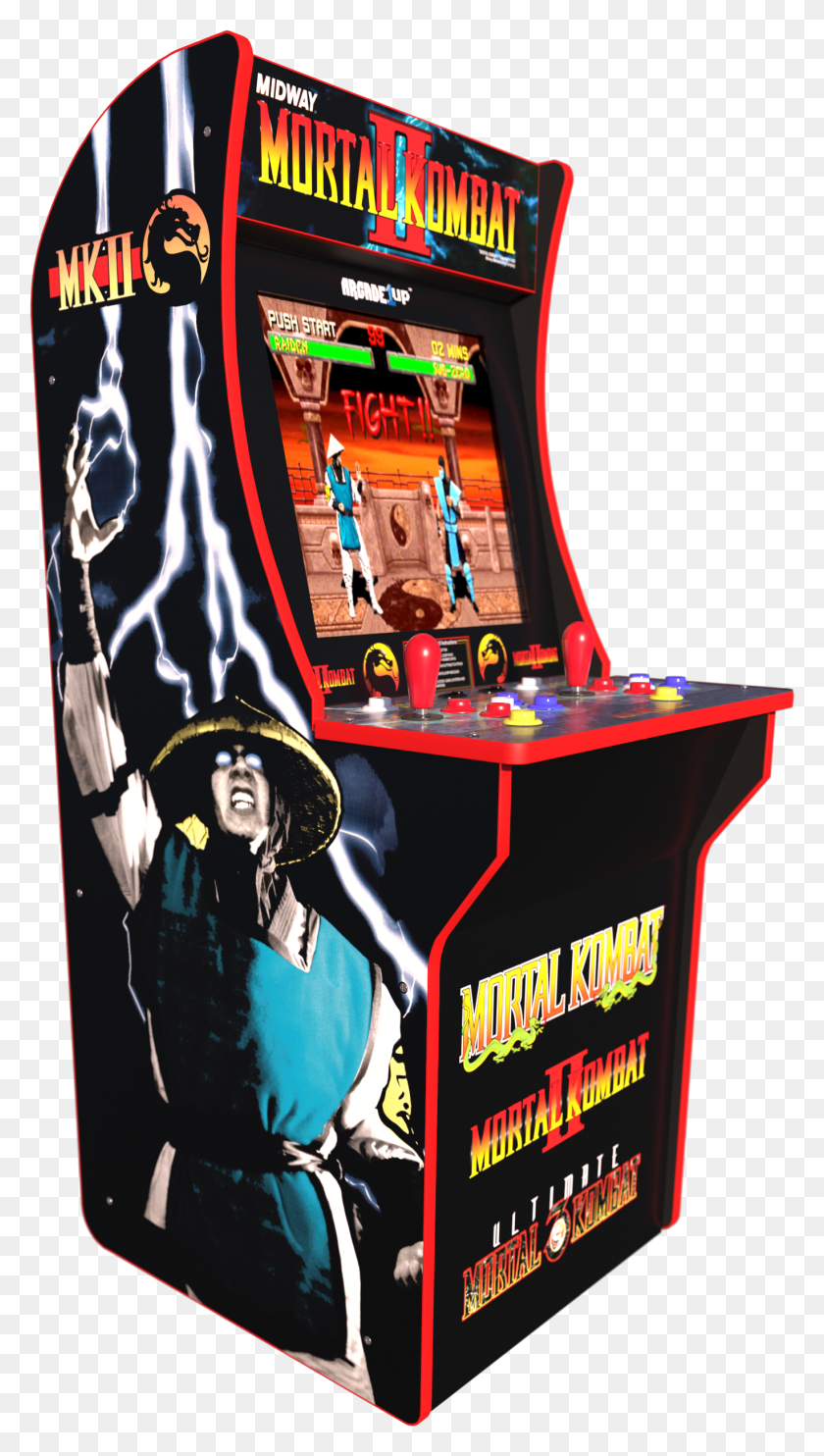 1371x2503 Mortal Kombat 2 Arcade Machine Arcade1up 4ft Mortal Kombat Arcade 1 Up, Person, Human, Arcade Game Machine HD PNG Download