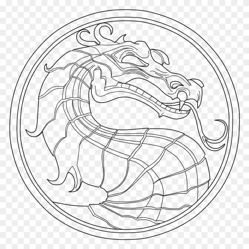 879x876 Descargar Png Mortal Kombat Logo Mortal Kombat Dragon, Alfombra, Moneda, Dinero Hd Png