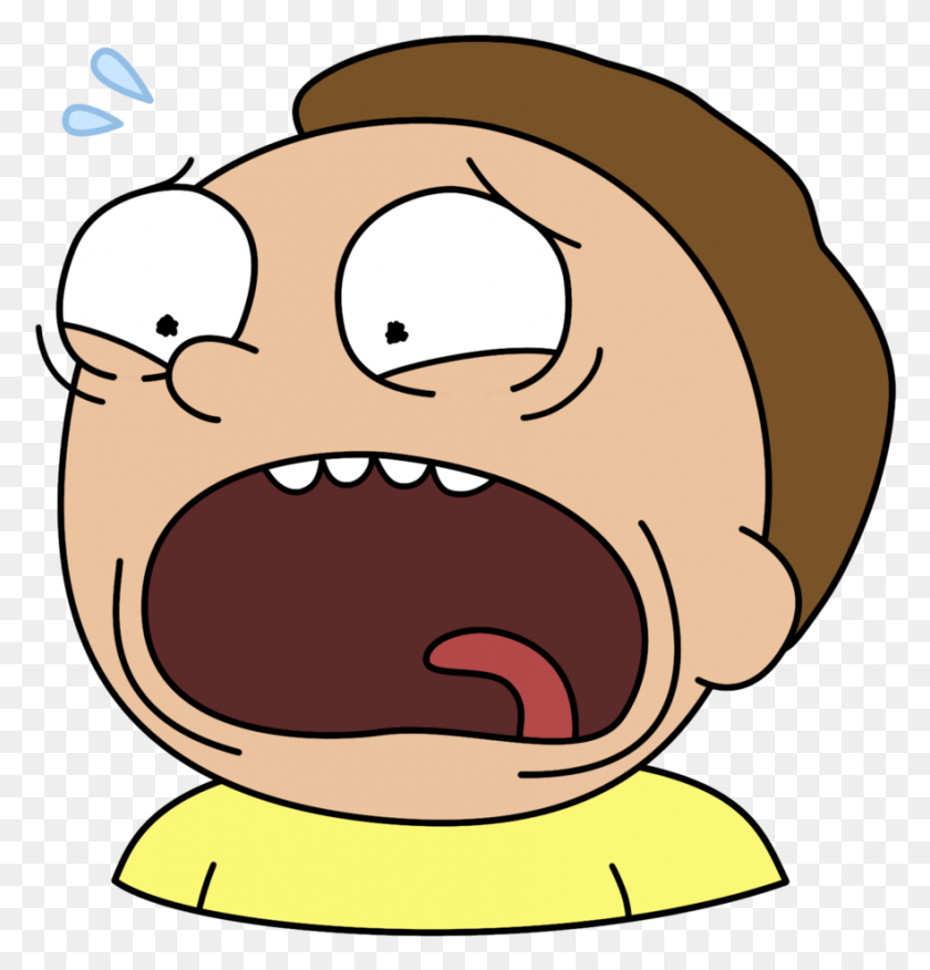 881x922 Morty Rickandmorty Scaredmorty1500 Rick And Morty Stickers Whatsapp, Mouth, Lip, Tongue HD PNG Download