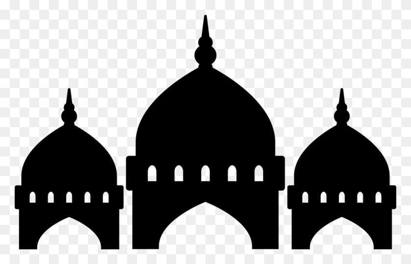980x604 Mosque Black Clipart, Architecture, Building, Dome HD PNG Download