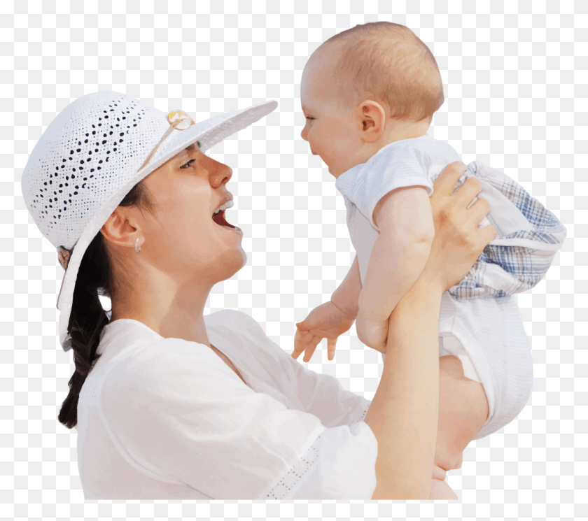 1024x900 Mother And Baby Having Fun Child, Clothing, Apparel, Hat HD PNG Download