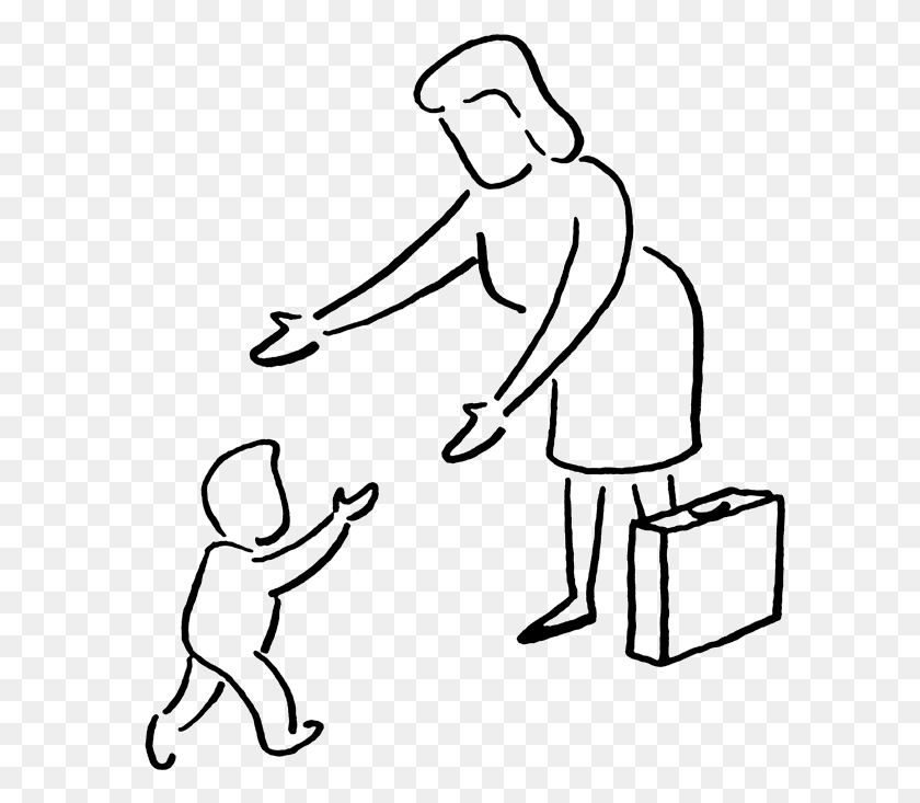 594x673 Mother Toddler Mother Amp Toddler Single Mother Cartoon Clipart, Kneeling, Bow HD PNG Download