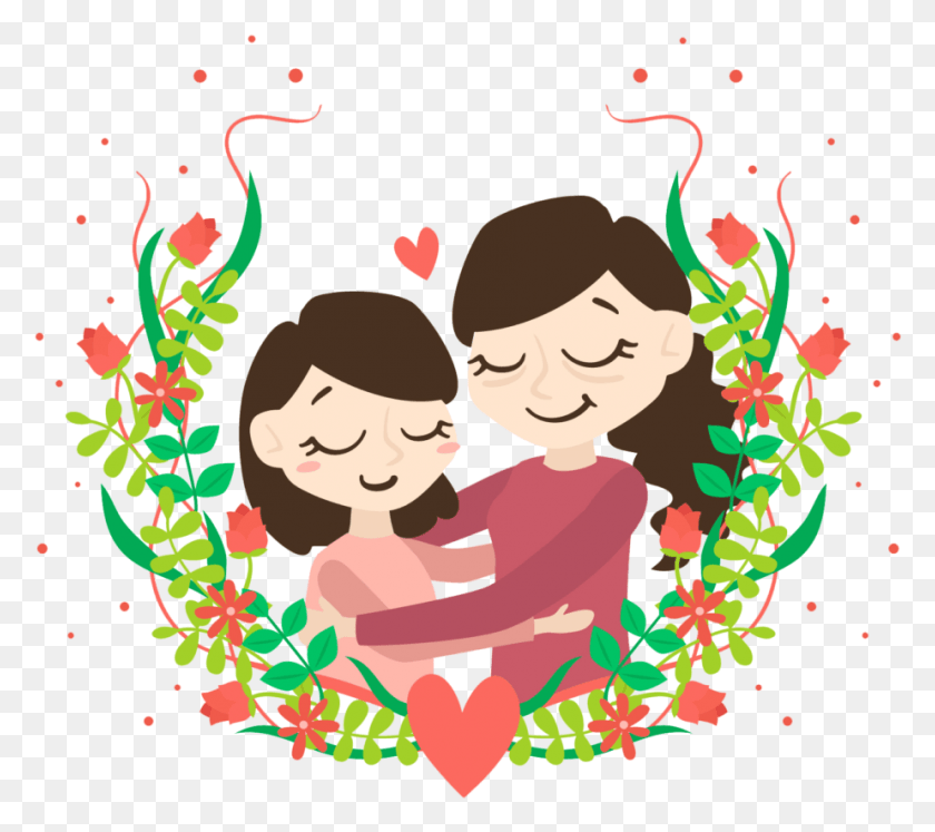 924x815 Mothers Day Mother And Child Free And Mothers Day Vector, Graphics, Paper HD PNG Download