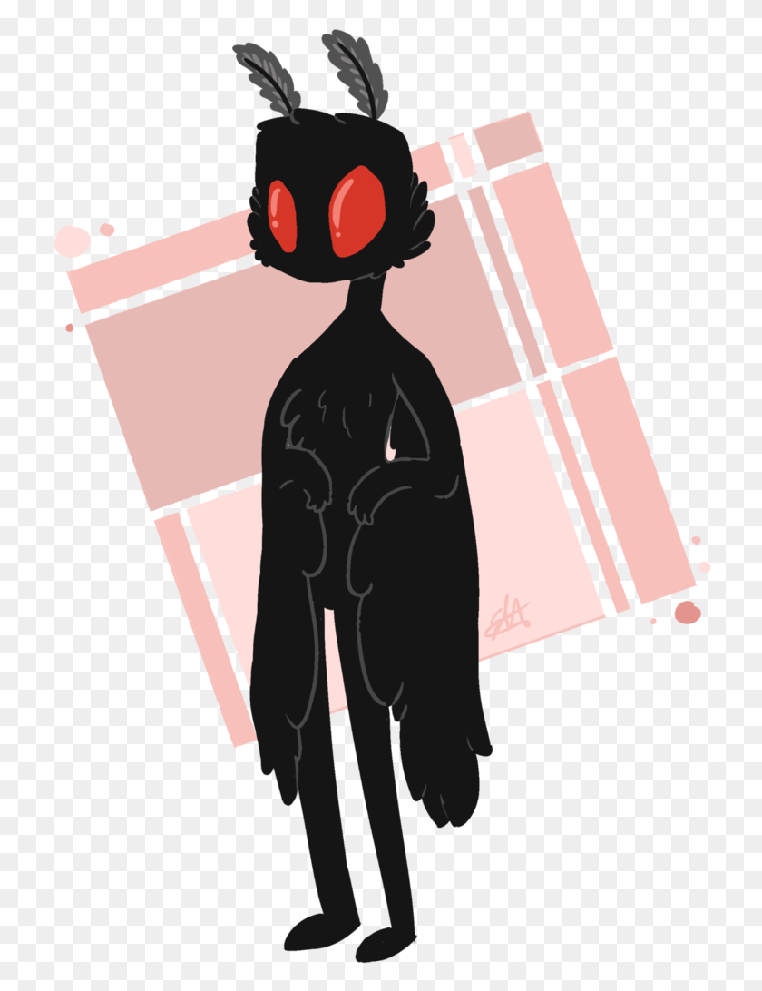 731x1032 Mothman By Skycat Exe Illustration, Text, Photography HD PNG Download