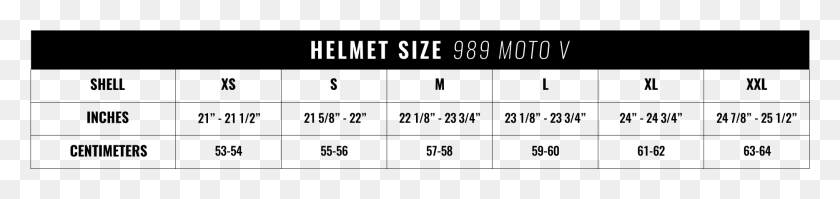 1871x334 Moto V Suburban Delinquent Full Face Helmet With Voss Helmet Size Chart, Text, Number, Symbol HD PNG Download