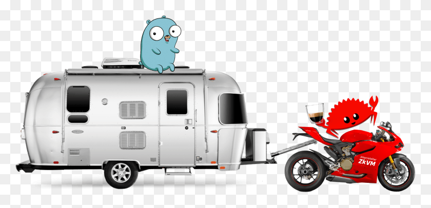 1799x799 Descargar Png Motocrab Con Ristretto Y Gopher En El Almacenamiento 15 Foot Airstream, Caravana, Van, Vehículo Hd Png