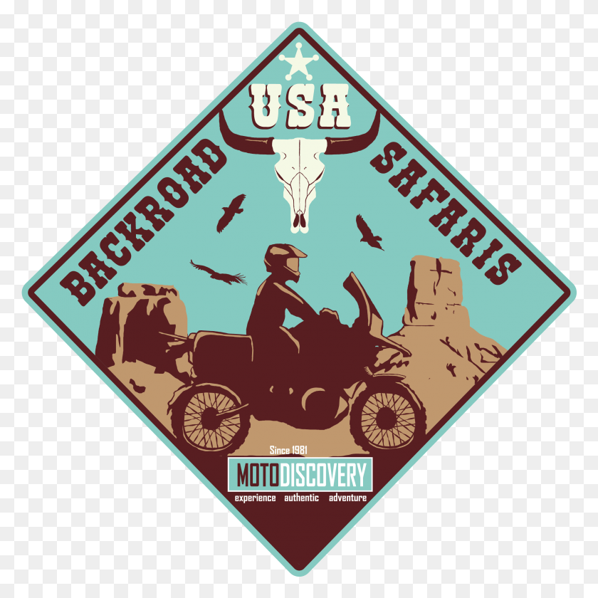 2277x2277 Motodiscovery Usa Backroad Safari Motorcycle Tours Traffic Sign, Poster, Advertisement, Flyer HD PNG Download