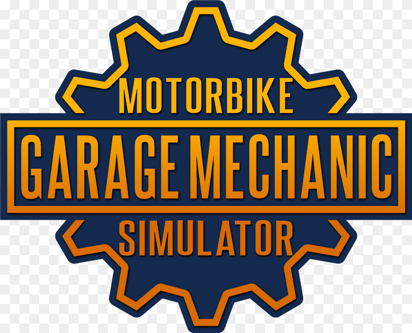 Motorbike Garage Mechanic Simulator Poster, Logo, Badge, Symbol, Architecture PNG