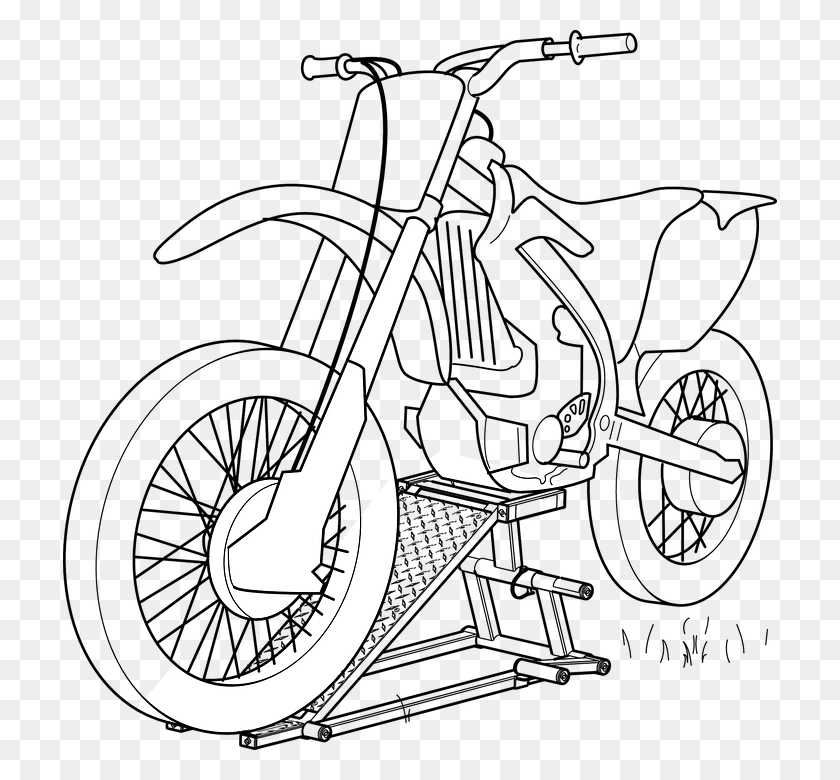 714x720 Motorcycle Sketch Black Motorbike Motorbikes Speed Cara Menggambar Motor Trail Dengan Pensil, Vehicle, Transportation, Spoke HD PNG Download