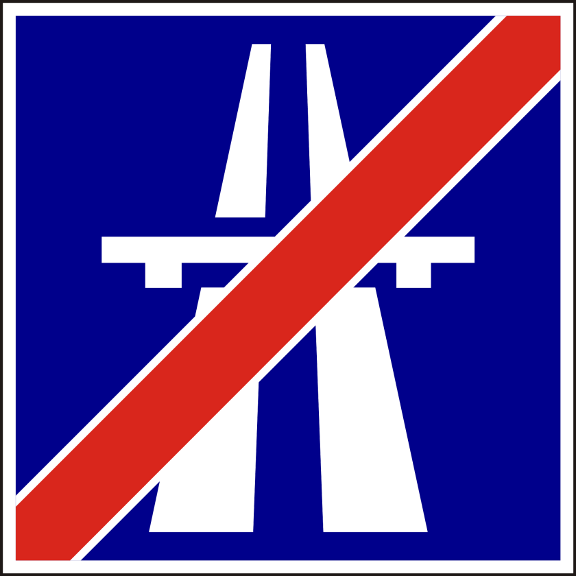 1920x1920 Motorway Ends Sign In Hungary Clipart, Symbol, Road Sign PNG