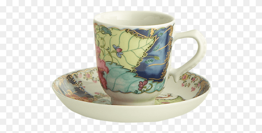 516x366 Mottahedeh Tobacco Leaf Demitasse Cup And Saucer Y2351 Ceramic, Diaper, Pottery, Coffee Cup HD PNG Download