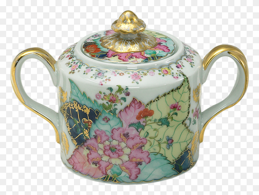 815x598 Mottahedeh Tobacco Leaf Sugar Bowl Y2344 Teapot, Pottery, Pot, Porcelain HD PNG Download
