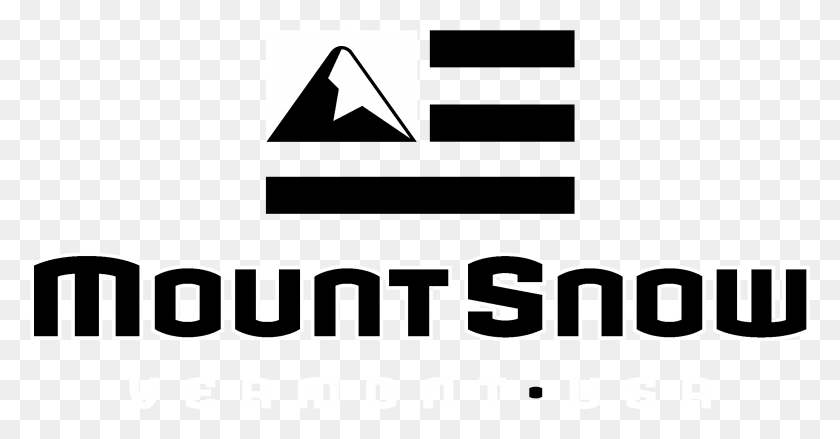 2331x1135 Mount Snow Logo Blanco Y Negro Mount Snow, Símbolo, Triángulo, Texto Hd Png