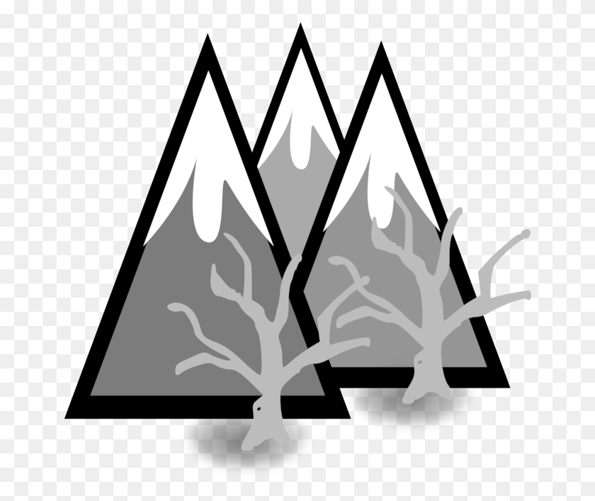 662x647 Mountain Computer Icons Drawing Mountains Transparent Clip Art, Stencil, Triangle, Plant HD PNG Download