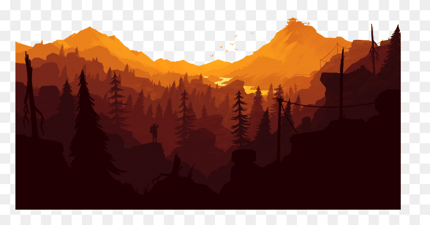 5061x2467 Mountain Cut Away For Fountain Of Color Firewatch Desktop, Nature, Outdoors, Fire HD PNG Download