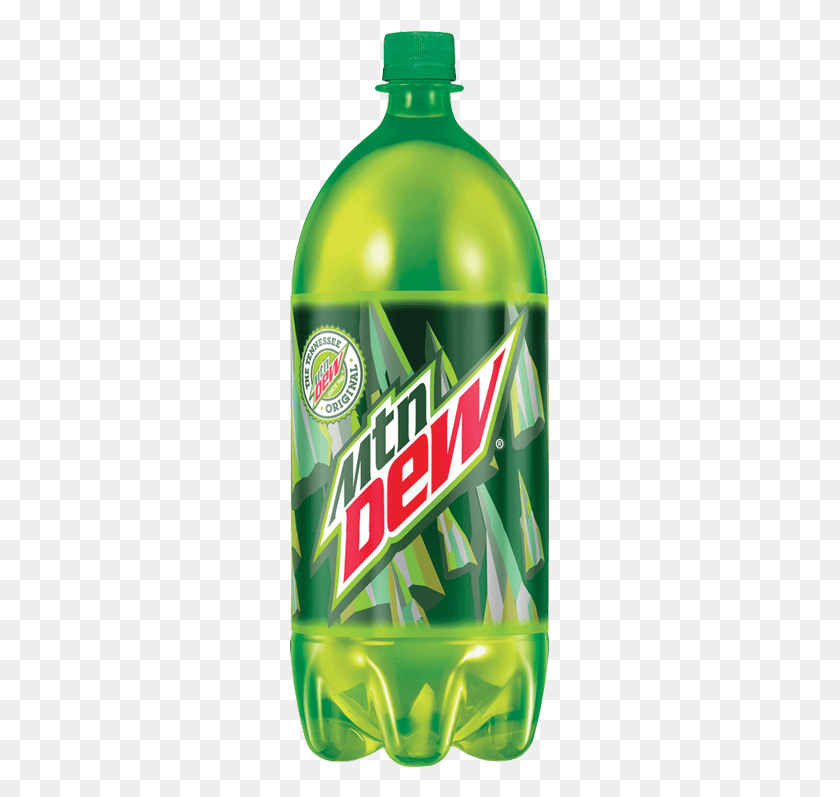 261x737 Mountain Dew Clipart Liter Soda 2 Liter Mtn Dew, Beverage, Drink, Bottle HD PNG Download