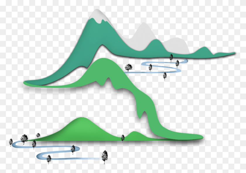 1070x730 Горные Вершины Эффект Оригами Холмы Ручьи Тяжелые Стаки Самолет, Животное, На Открытом Воздухе Hd Png Скачать