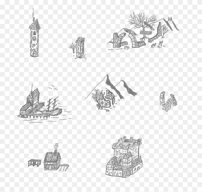 948x901 Mountain Ridge Clipart Rpg Map Hand Drawn Cemetery Fantasy Map Marker, Text, Poster, Advertisement HD PNG Download