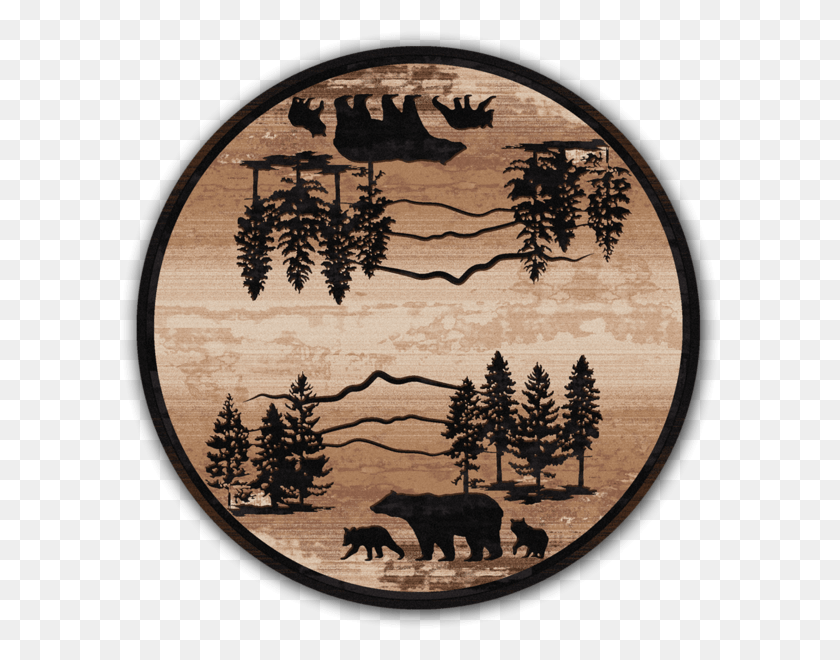 600x600 Mountain Shadow Bear Round American Dakota Mountain Shadow Bear, Rug, Tree, Plant HD PNG Download