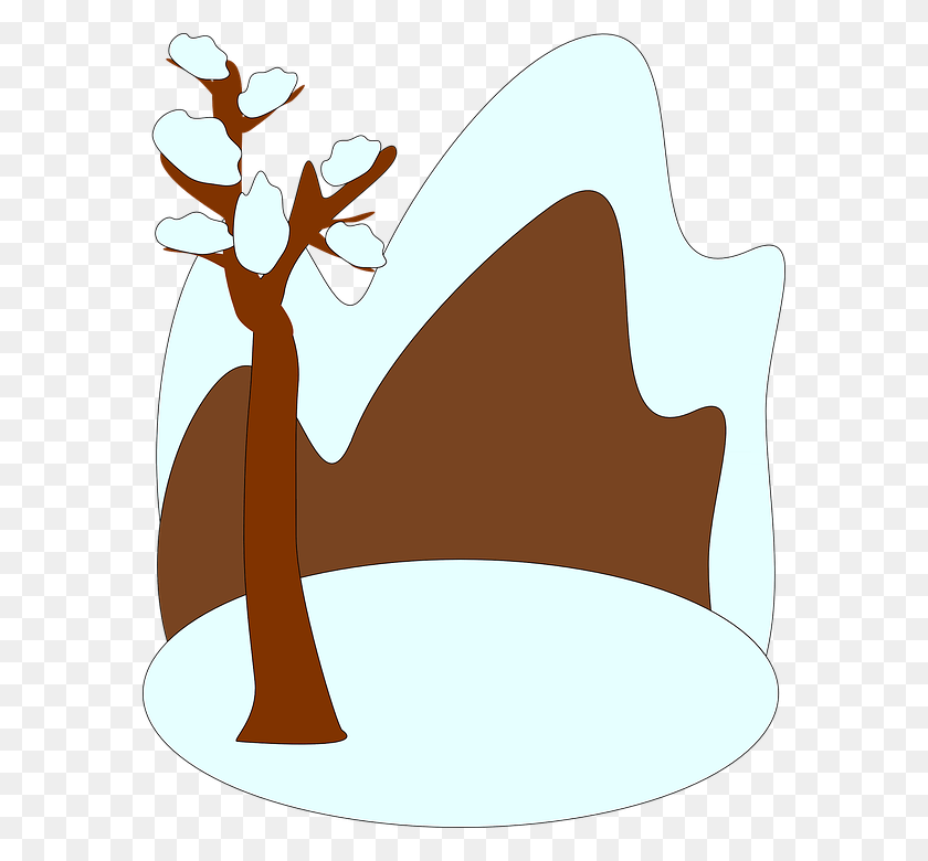 582x720 Mountain Tree Winter Snow Cold Nature Frost Clip Art Tree With Snow, Axe, Tool, Clothing HD PNG Download