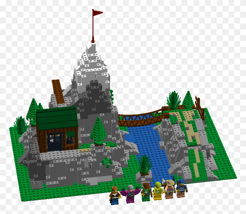 802x690 Mountaintop 90s Style Lego, Toy, Minecraft, Person HD PNG Download