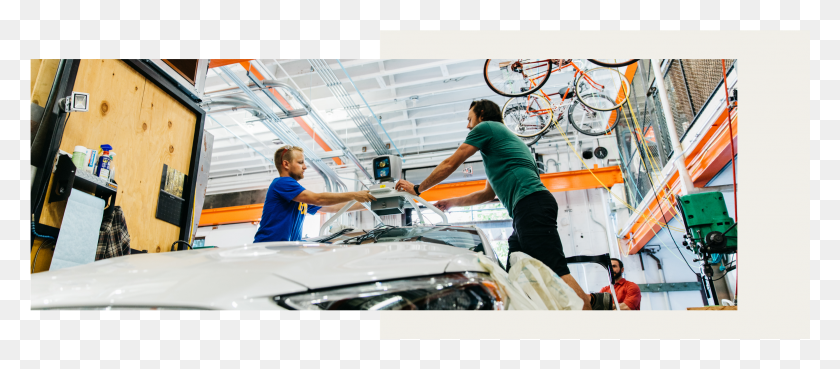 2363x937 Mounting Our Velodyne Hdl 64e Automobile Repair Shop, Person, Human, Transportation HD PNG Download