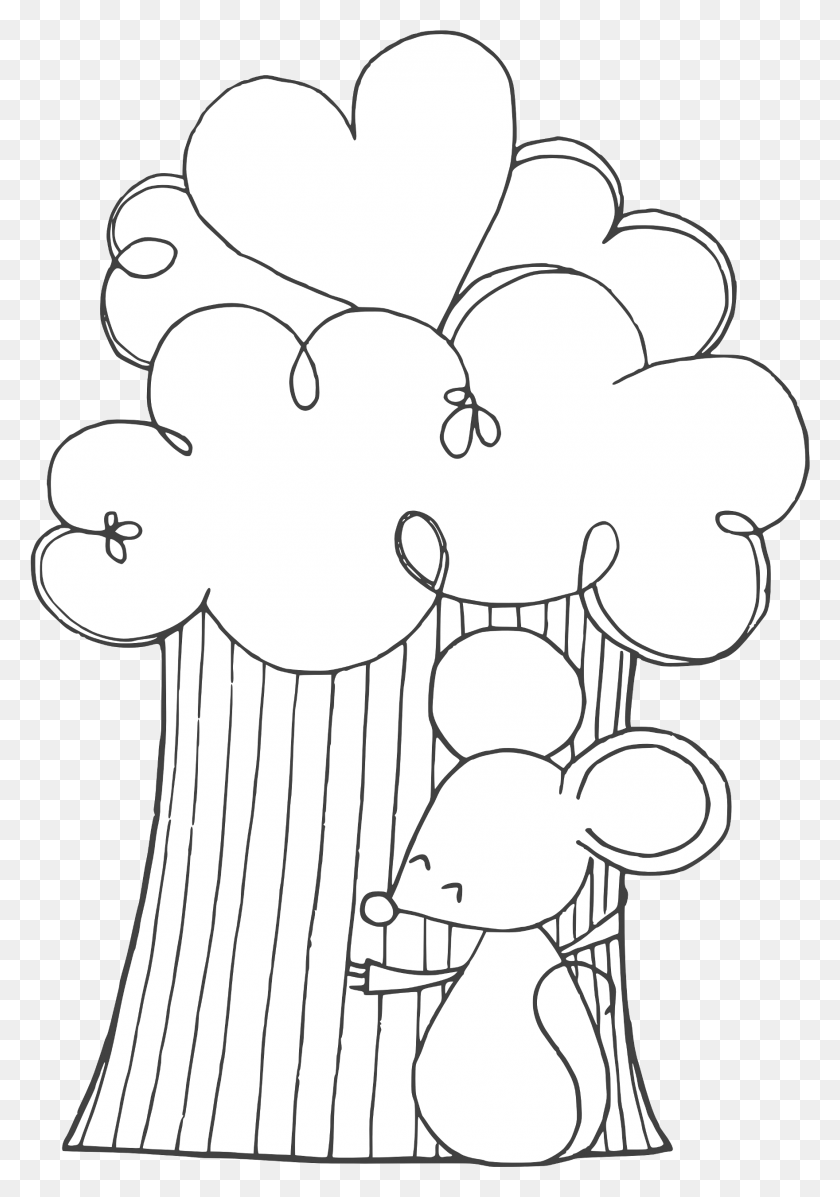 1760x2567 Mouse And Cake Digi Stamp Line Art, Text, Face, Plant HD PNG Download