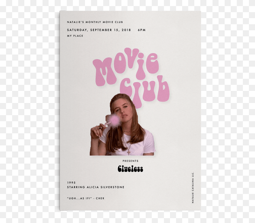 487x676 Movie Club Flyers By Natalie Catalina Llc Cher Clueless, Person, Human, Advertisement HD PNG Download