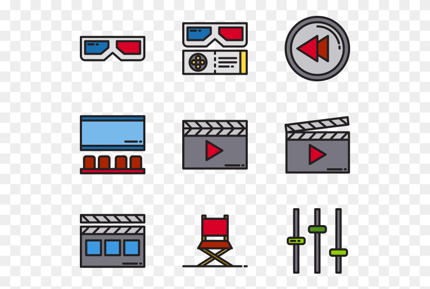 529x505 Movie Film Movie Vector Icons Cinema Icon, Chair, Furniture, Minecraft HD PNG Download