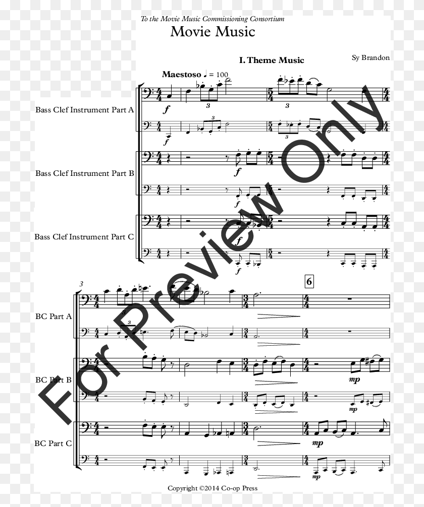 708x946 Movie Music For Mixed Trio Bass Clef Instruments Version She Will Hang The Night With Stars, Sheet Music, Wheel, Machine HD PNG Download