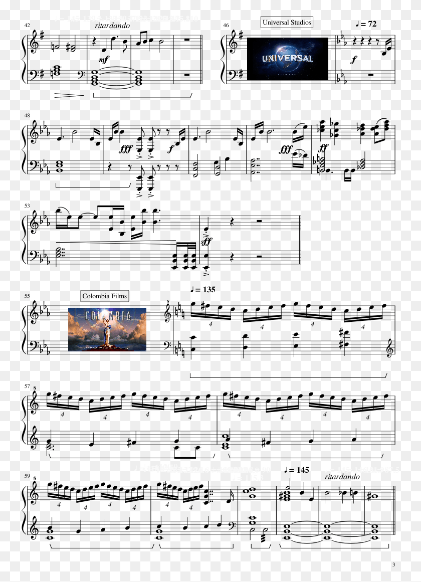 755x1101 Movie Studios Opening Themes 20th Century Fox Constantin Partitura Tema Universal Studios, Outdoors, Nature, Screen HD PNG Download